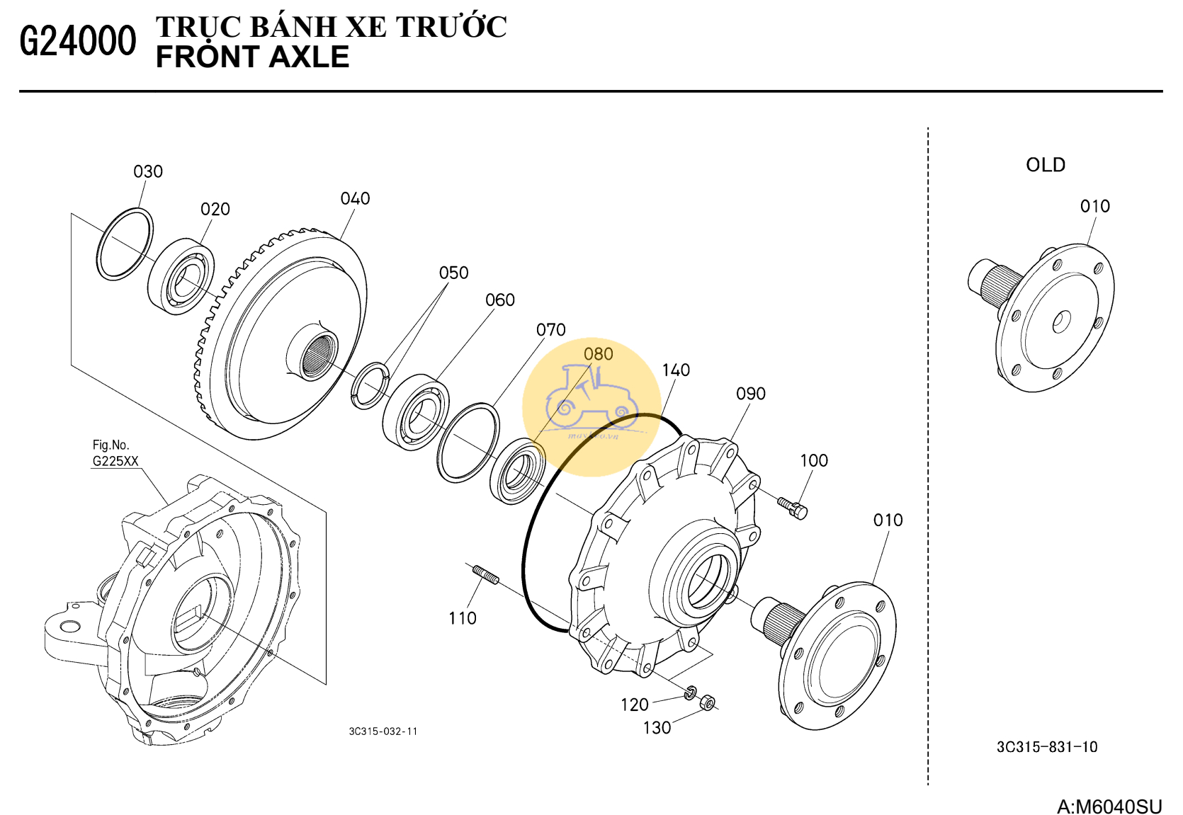 Trục bánh xe trước